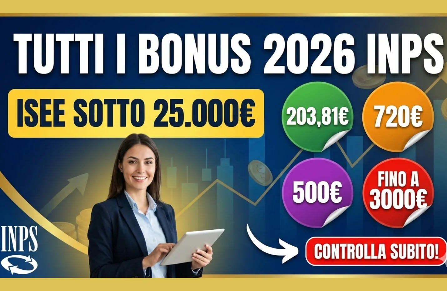 Tutti i Bonus con ISEE sotto i 25.000 euro 2026
